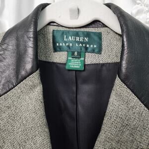Lauren Ralph Lauren Vintage Chesterfield Wool Coat Lambskin Collar Size 6